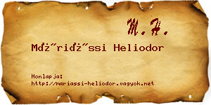 Máriássi Heliodor névjegykártya